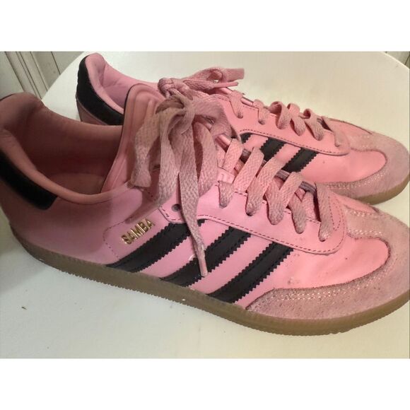 Adidas Men's Samba Suede Leather Sneakers Messi Light Pink Black Size 6.5 - Picture 1 of 11